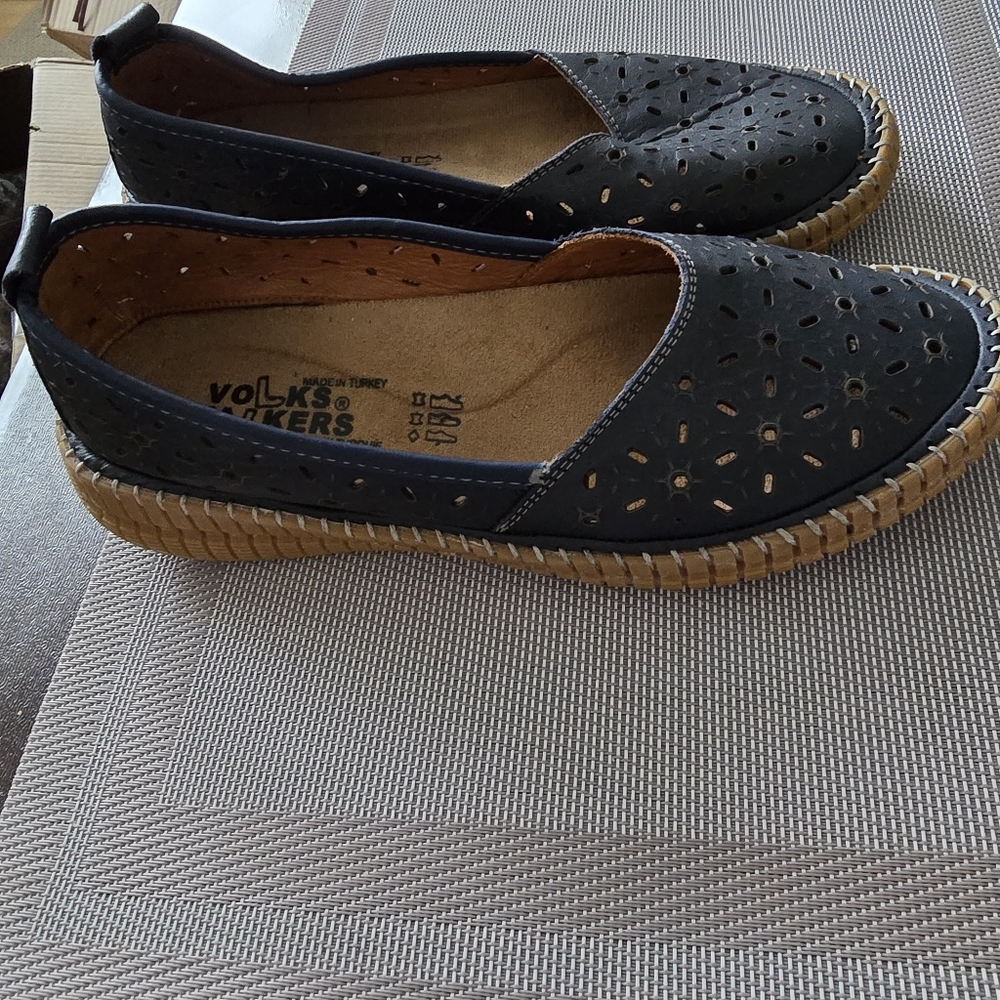 Lile New Black Perforated Slip-On Flats